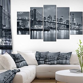 Designart Panorama New York City at Night-Cityscape Canvas print-60x32 5 Piece-PT9959-373, 60x32-5 Panels Diamond Shape