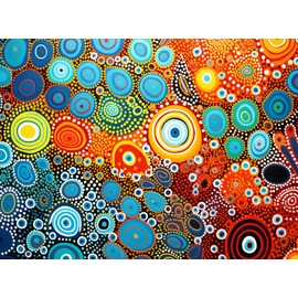 Spectral Sands of Australia - Aboriginal Art Inspired 1000 Piece Jigsaw Puzzle, Eco-Friendly, Glare-Free, 20x27 Inches, by Cross & Glory