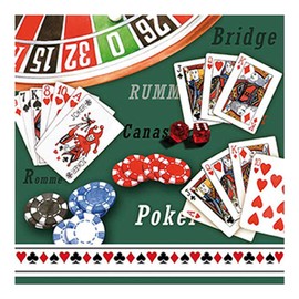 Napkin Ambiance Theme: Casino Poker Canasta 20 Napkins Per Package