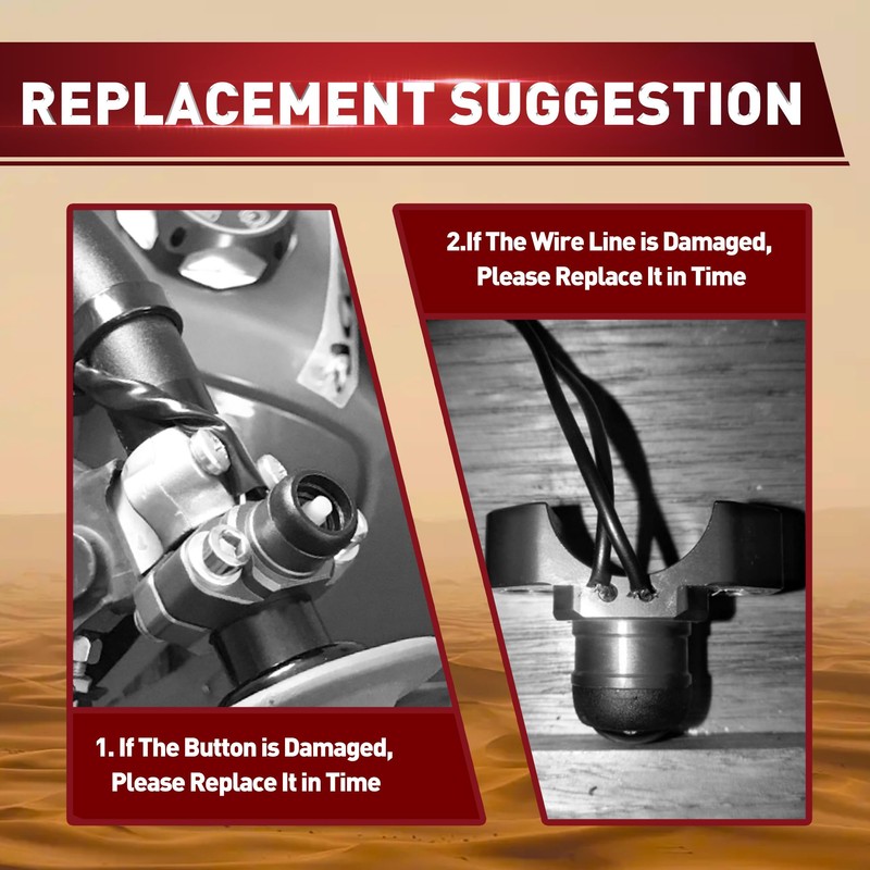 WOOSTAR 7/8" 22mm Handlebar 2 Wire Tether Kill Switch Assembly