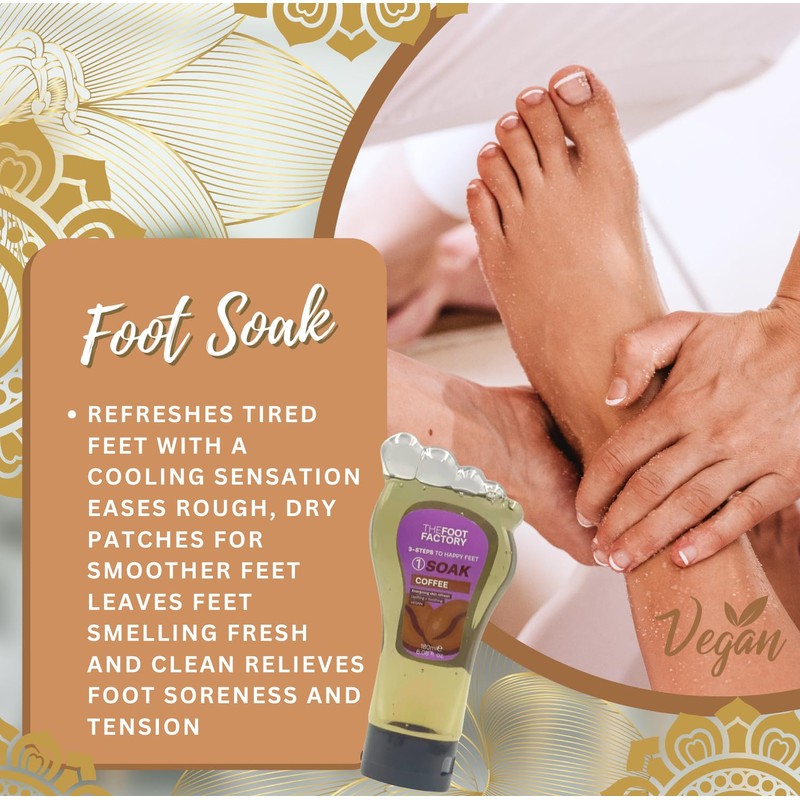 The Foot Factory Soak Scrub Lotion Coffee Set (One Size,