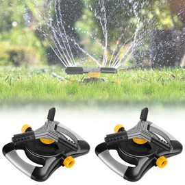 Blushtier 2 Pcs Lawn Sprinkler Oscillating Automatic 360 Degree Rotating Water Sprinkler Adjustable Large Area Coverage Traveling Sprinklers for Yard Irrigation System for 3/4" Garden Hose, 1095 Sq.ft