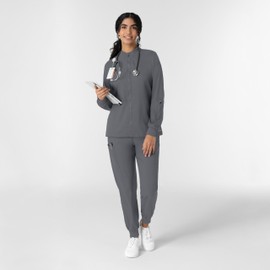 WonderWink womens Jacket, Pewter, Small