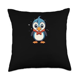 Penguin Hugs - Cute Penguin Gifts and Apparel Antarctica Animal Kids Cute Kawaii Cartoon Penguin Throw Pillow, 18x18, Multicolor