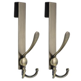 uxcell 2 Pcs Shower Door Hooks, Extended 8 Inch Over Door Hooks for Bathroom Frameless Glass Shower Door, Stainless Steel Towel Hooks, Bronze