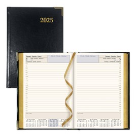 Brownline® 2025 Executive Daily Planner, Appointment Book, 12 Months, January to December, Sewn Binding, 7.125" x 4.875", Black, Trilingual (CBE504-25)
