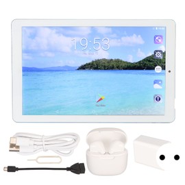 10.1 Inch Tablet for Android 11.0 5G WiFi 4GB 64GB 8MP 16MP MT6735 8 Core HD Tablet with Bluetooth Earphone 100‑240V Blue EU Plug