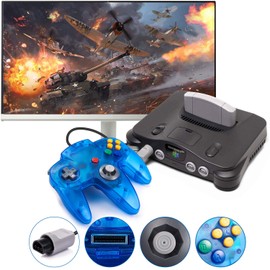 miadore Retro 64-Bit N64 Controller,Kabelgebundener Gamepad Controller Joystick für N64 Konsole N 64 System, Klares Blau