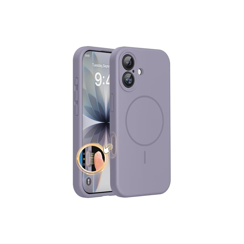Miracase Magnético Iphone Funda Compatible Magsafe Cubierta Integrada Silicona Control