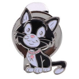 Golf Hat Clip, Metal Magnet, Golf Marker Holder, Visor Clip, Ball Marker Accessories, Multiple Patterns (Small Black Cat) Golf
