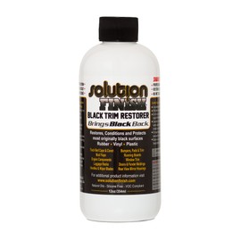 Solution Finish - Black Plastic & Vinyl Trim Restorer - Use for Car and Truck Detailing, No Wet Look, Instantly Revives Color to Trim, Bumpers, Mud Flaps, Etc., Black (12 oz)