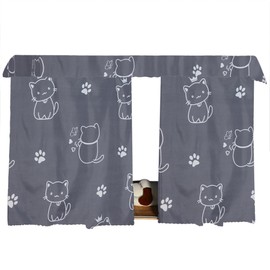 Hyuyikuwol Cute Bottom Bunk Bed Curtain Student Dormitory Blackout Cloth Mosquito Nets Bedding Tent Bed Canopy Single Sleeper, Cat Pattern
