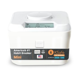 Kitchen Safe Time Lock Safe - Phone Safe Box with Timer, Timed Lock Box for Snacks & Valuables - KSafe Time Locking Container for Improved Self-Control (Mini, White Lid + 3.0” White Base)