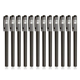 JANEMO 12pcs pens ballpoint pens gel pens office supplies black pens. Pens ballpoint pens Gel Pens Pens Frosted carbon neutral pen 0.5mm Business pen Office supplies black pens (black)