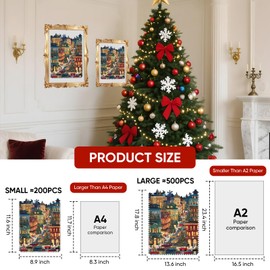 MEATRN Puzzles for Adults Christmas Eve Street Wooden Jigsaw Puzzle, 505 Pcs Irregular Shaped Beautiful Pieces, Birthday for Parents and Kids, Fun Challenge Family Game 13.6'' x 17.8''