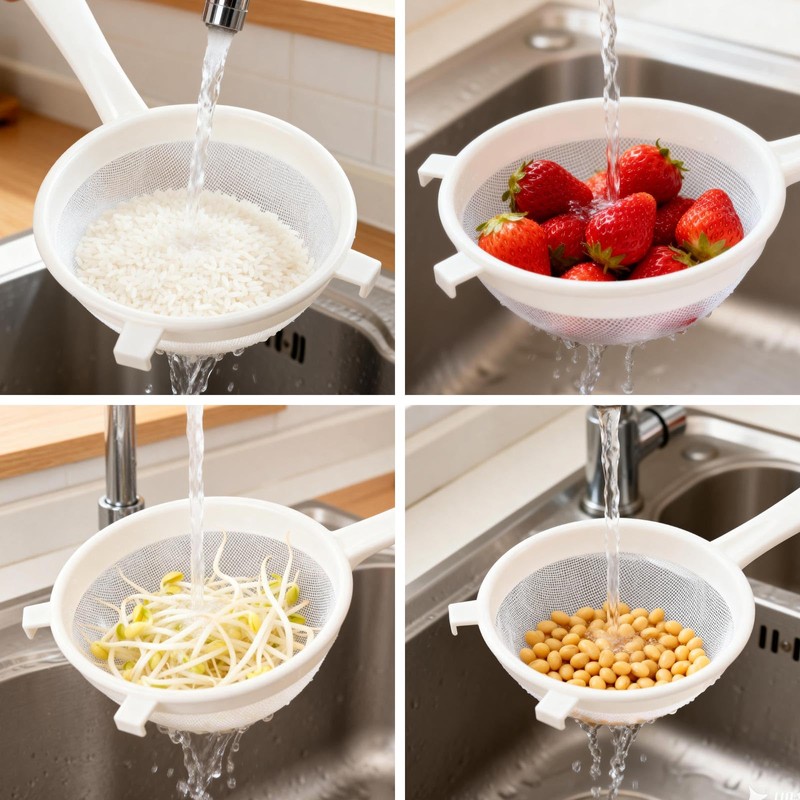 5Pcs Kefir Strainer Set, Plastic Nylon Mesh Strainers with Handle
