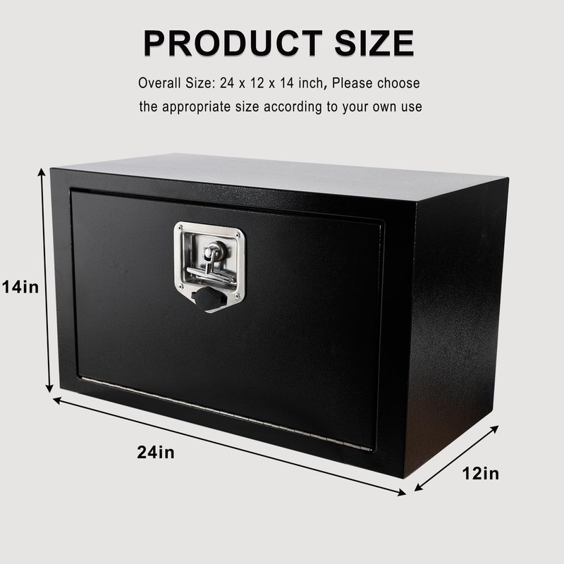 PRUNkuar 24 Inch Underbody Truck Tool Box Heavy Duty Steel
