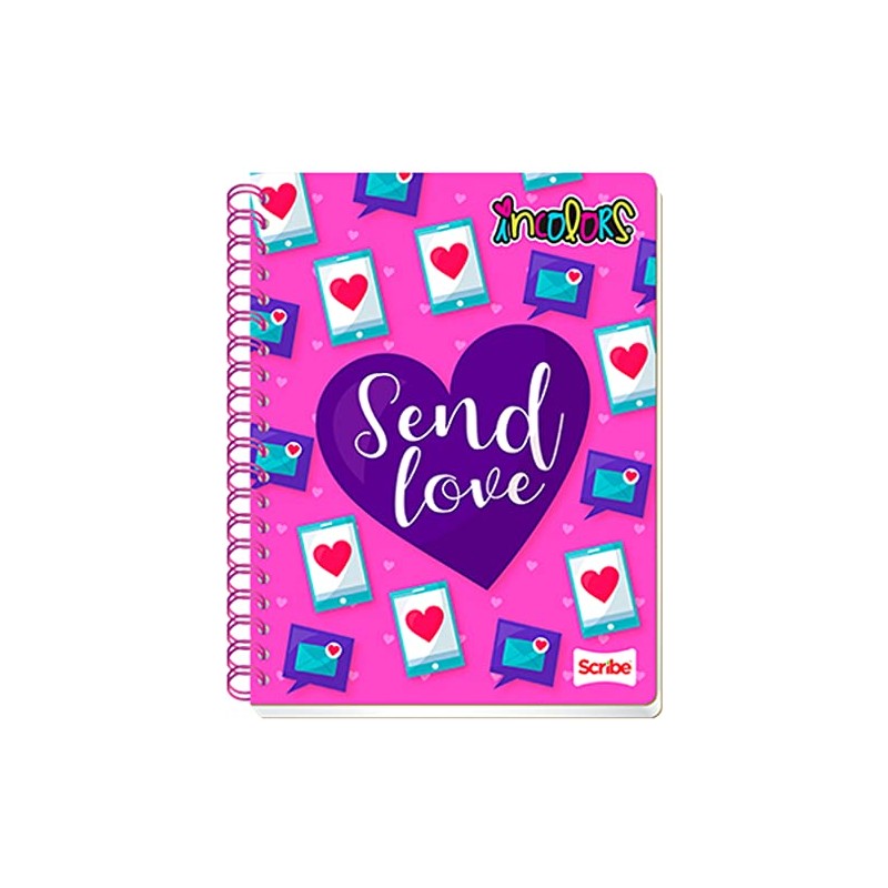 Scribe, Incolors®, Cuaderno Profesional, Pasta Semi Rígida, Espiral Doble, Raya,
