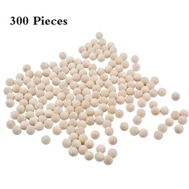 Jdesun 300 Pieces Unfinished Wooden Balls, Mini Round Craft Balls for DIY Projects, Kids Arts and Craft Supplies, 0.3 Inches Diameter