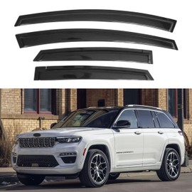 IG Window Visor for Jeep Grand Cherokee 2022-2024, Rain Guard Tape-On Extra Durable Wind Sun Side Vent Window Deflector, 2022 2023 2024