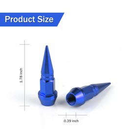 SINGARO Tapones de válvula de vástago de aluminio con pinchos de 45 mm, 4 tapas de vástago de rueda a prueba de polvo para automóviles, SUV, camiones, bicicletas y motocicletas (azul)