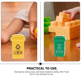 Totority Mini Trash Can Toy 15Pcs Push Vehicles Garbage Cans Curbside Vehicle Garbage Bin Model Rubbish Container Pretend Toy Decoration Furniture Accessories