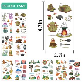 JoyfulGlam 99 PCS Camping Kids Temporary Tattoo Waterproof Camp Birthday Party Decoration Tattoo Stickers Gifts For Kids Girls Boy