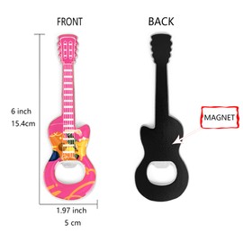 LanHong - Abridor de botellas de guitarra de 2 piezas, abridor de botellas con forma de guitarra para amantes de la música y la guitarra