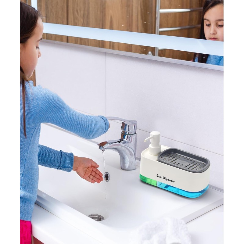 LINZOM Hand and Dish Soap Dispenser Set for Kitchen Dual
