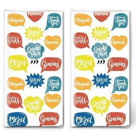 20 Individual Handkerchiefs with German Text "Danke schön". 2 Packs of 10 Individual Handkerchiefs Printed as a