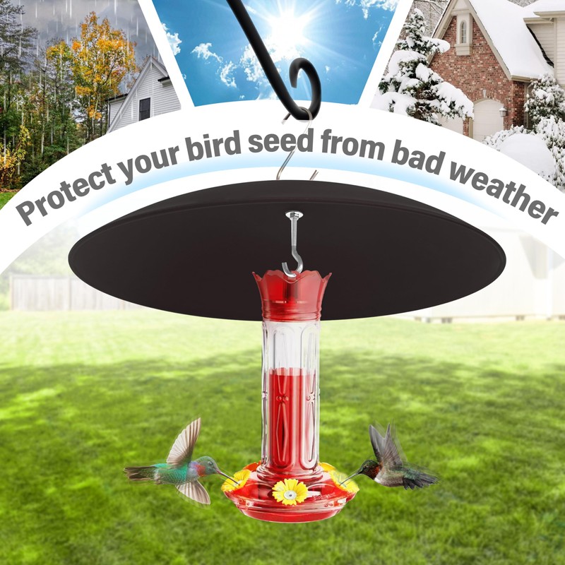 13" Bird Feeder Rain Guard, Hummingbird Feeder's Shade Dome Cover,