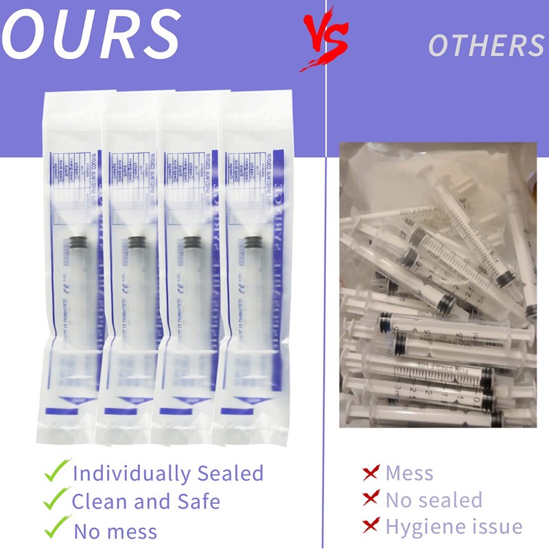 LabAider 10 Pack 3ml Plastic Syringe with Measurement, Sterile, Individually
