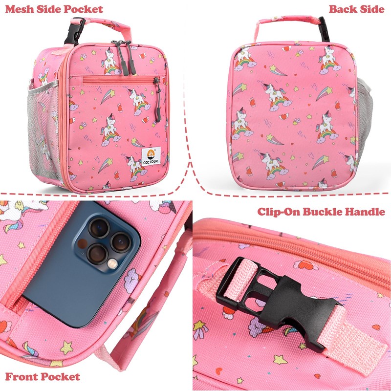 CaCTOUR Lunch Box Kids,Premium Insulated Lunch Bag for Girls Boys,Soft