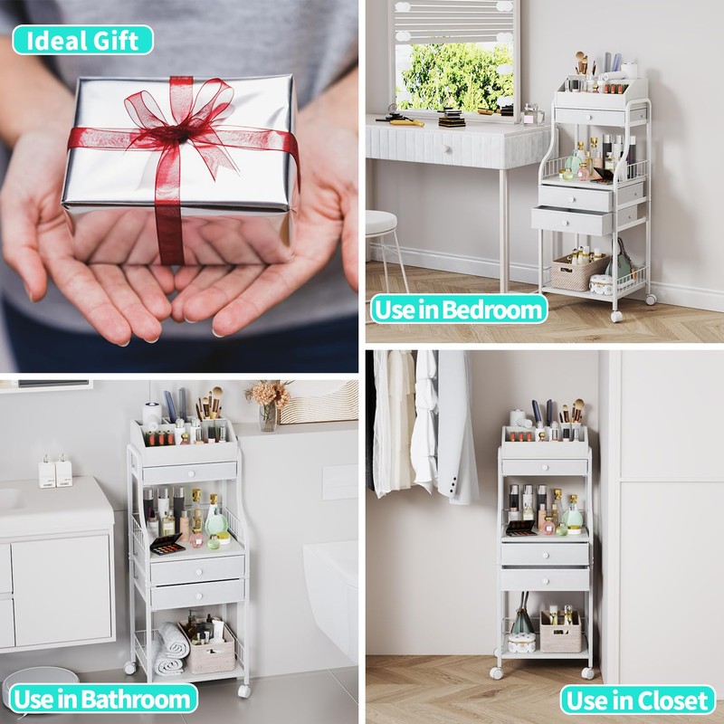 HapiRm Floor Makeup Organizer Storage - Vanity Skincare Make Up