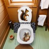 3D Squirrel Toilet Lid Decal, Brown Botanical Sticker, Waterproof Vinyl,