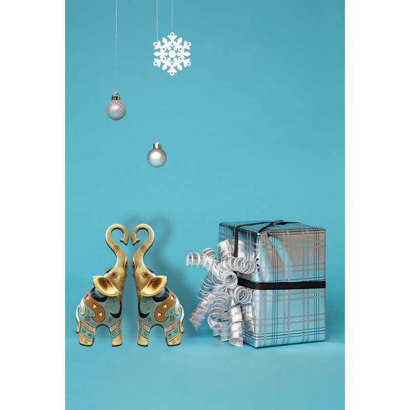 sugutee Good Luck Elephant Decor for Home, Large Gold Elephant