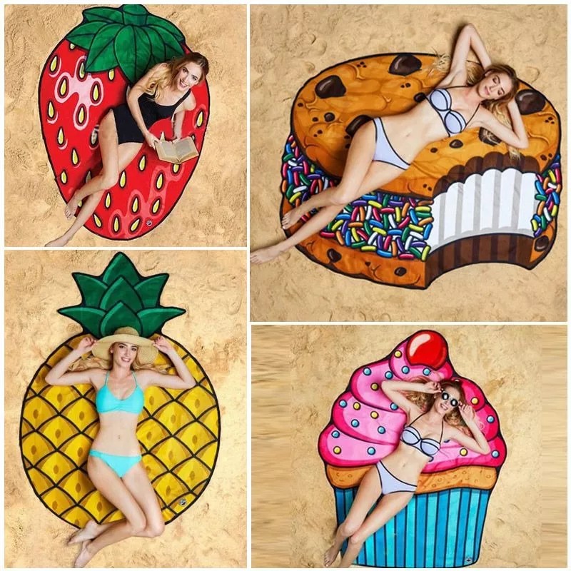 Extreme Beauty Toalla De Playa Microfibra Frutas Dona Cupcake Fresa