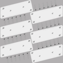 6 Pack White Stainless Steel Mending Plates (4" x 2") - Heavy Duty Flat Brackets for Wood Furniture, Fence Repair & Joining - Includes Screws for Fastening & Fixing