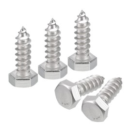 uxcell Hex Head Lag Screws Bolts, 30pcs 5/16" x 1" 304 Stainless Steel Partial Thread Wood Screws