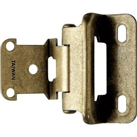 Partial Wrap 1/4" Overlay Hinges - Antique Brass - pair