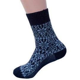 Hirsch Natur, Merino Socks Star Pattern 100% Wool (kbT), Navy/Sky