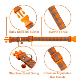 NISIYE Cute Plaid Dog Collar with Safety Buckle - Adjustable and Comfortable Dog Collars for Small Medium Large Dogs, Stylish Puppy Collar for Boy Girl Pets