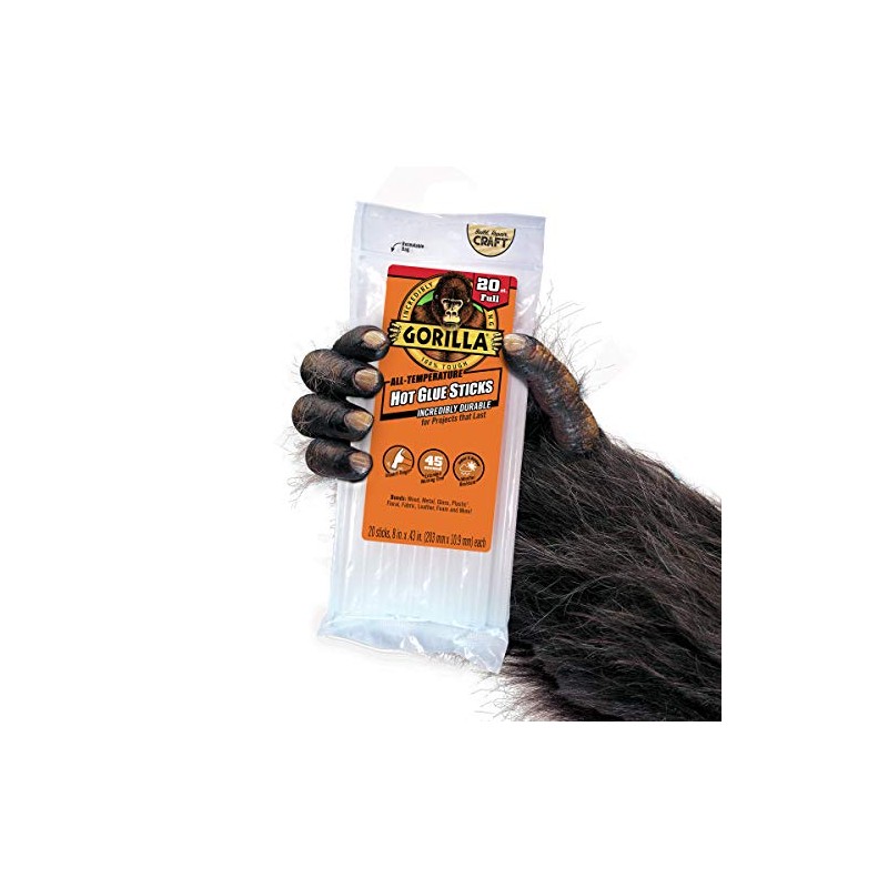 Gorilla Palos de pegamento caliente, tamaño completo, 8 pulgadas de