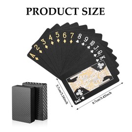 SHUXIA 1 pair Playing Cards Cool Black,Plastic PlayingCards,Waterproof Deck of Card,Waterproof Deck ofCards,Standard Playing Cards Magic Poker Card for Family Party and Game BBQ Gatherings