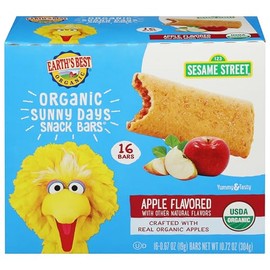Earth's Best Sesame Street Organic Sunny Days Snack Bars, Apple, 16 Bars Per Box
