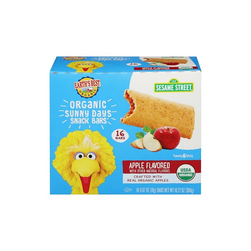 Earth's Best Sesame Street Organic Sunny Days Snack Bars, Apple,