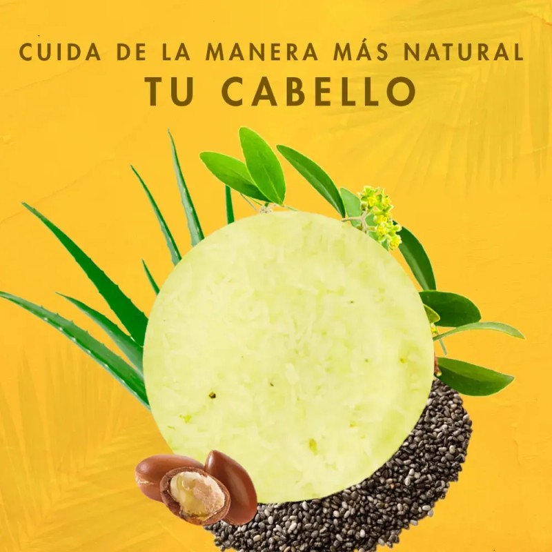 Shampoo Solido Reestructura 50gr Argán Jojoba Fortalece