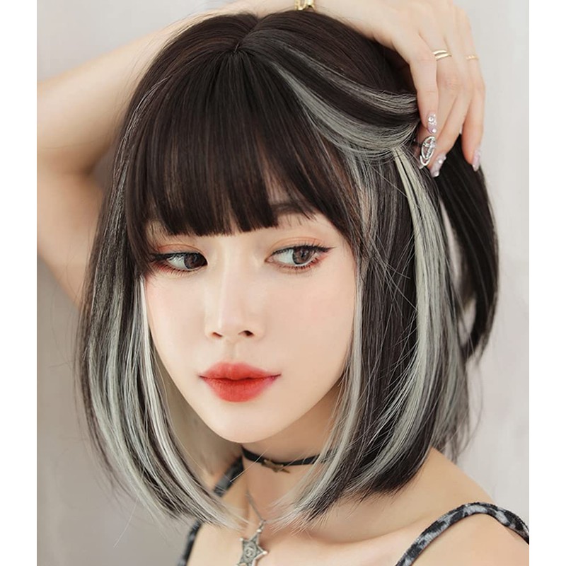 Wig Premium Line Inner Color Line Women's Wig Bob Small