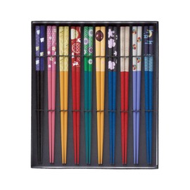 Ishida 61022-3 Chopsticks with Black Pasting Box, 10 Pairs, Japanese Style 9.1 inches (23 cm)