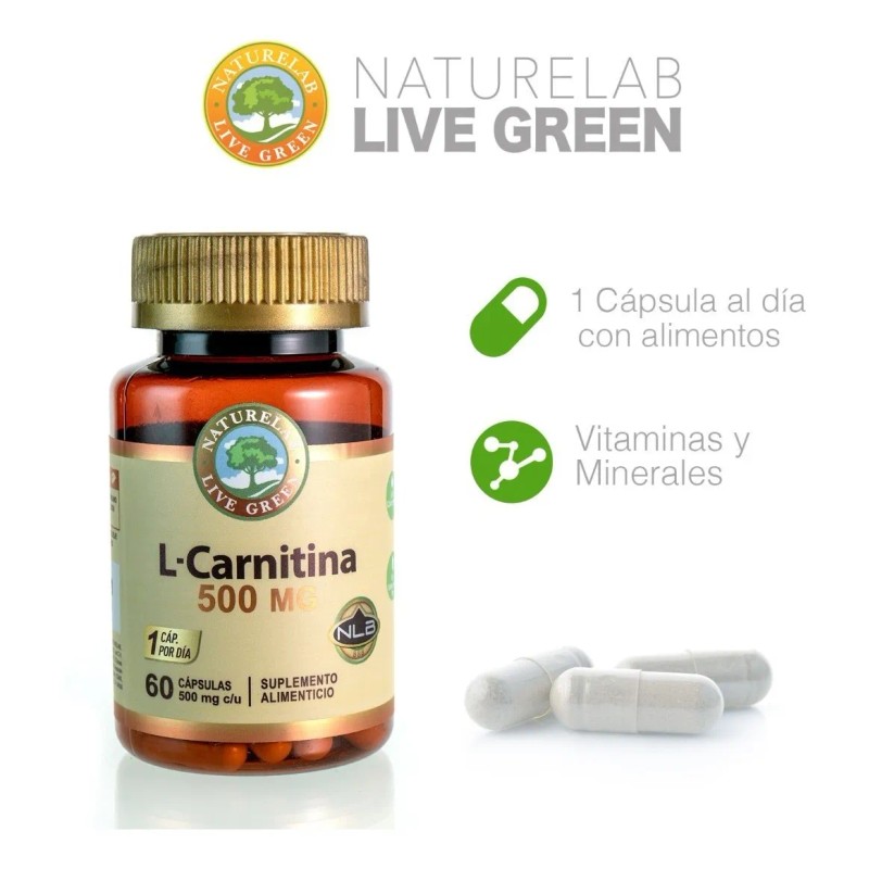 L-carnitina - Minerales - 60 Cápsulas De 500mg- Naturelab Sabor